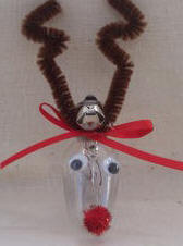 easy Christmas ornament craft from recycled bulb